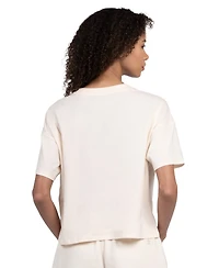 Starter Women's Cream Philadelphia Eagles Pastel Travel Boxy Cropped T-Shirt