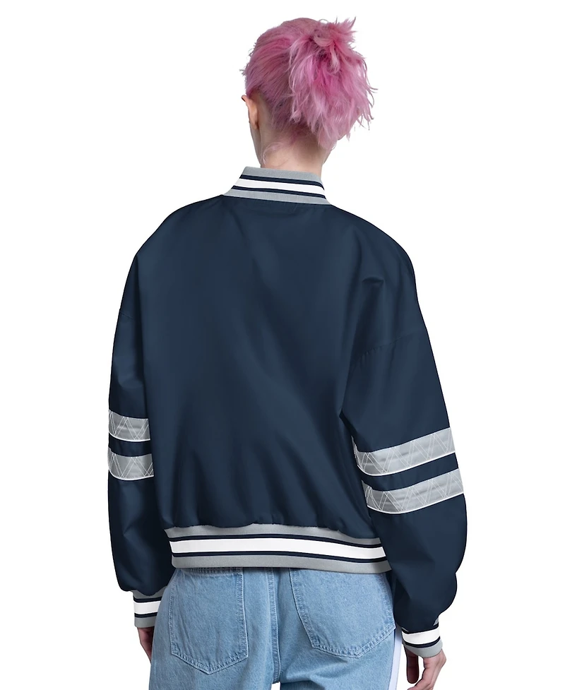 Starter Women's Navy New York Yankees Interception Full-Snap Varsity Jacket