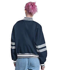 Starter Women's Navy New York Yankees Interception Full-Snap Varsity Jacket