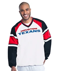Starter Men's White Houston Texans Infield Play Raglan Pullover Jacket