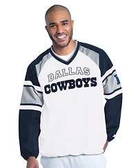 Starter Men's White Dallas Cowboys Infield Play Raglan Pullover Jacket