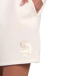 Starter Women's Cream San Diego Padres Pastel High Waisted Shorts