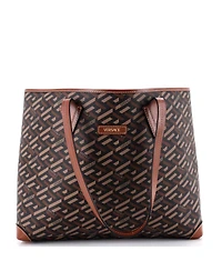 Pre-Owned Versace Medium Shopping Tote (Outlet) Printed La Greca Signature Coated Canvas