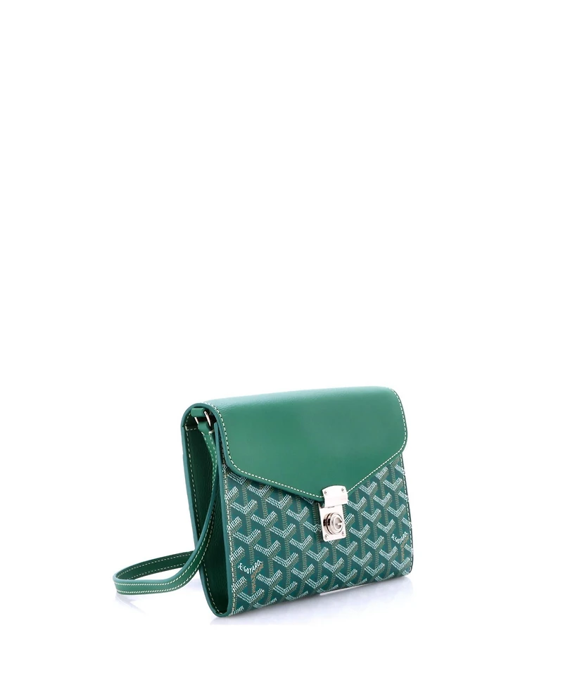 Pre-Owned Goyard Chypre Wallet on Strap Coated Canvas with Leather
