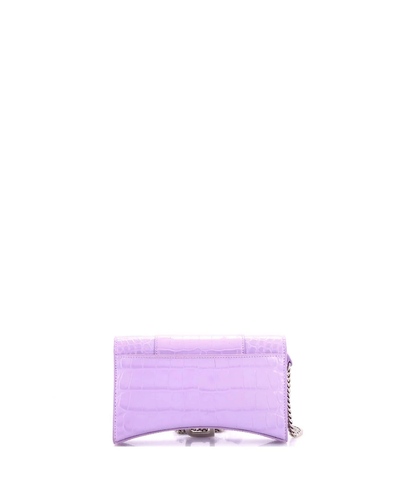Pre-Owned Balenciaga Hourglass Chain Wallet Embossed Leather