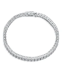 Bling Jewelry Classic Formal Bridal Two Row Statement Cz Cubic Zirconia Wide Tennis Bracelet 7.5 Inch