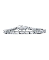 Bling Jewelry Cubic Zirconia Square Cz Channel Set Asscher Cut Tennis Bracelet s Prom Brass