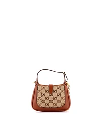 Pre-Owned Gucci Mini Jackie 1961 Chain Hobo Crystal Embellished Gg Canvas