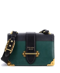 Pre-Owned Prada Large Cahier Crossbody Bag Leather and Saffiano Leather