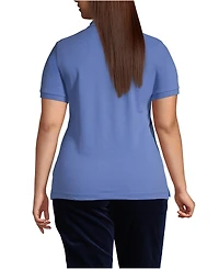 Lands' End Women's Banded Short Sleeve Fem Fit Mesh Polo