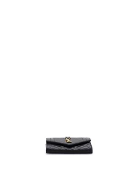 Pre-Owned Saint Laurent Small Classic Monogram Flap Wallet Mixed Matelasse Leather