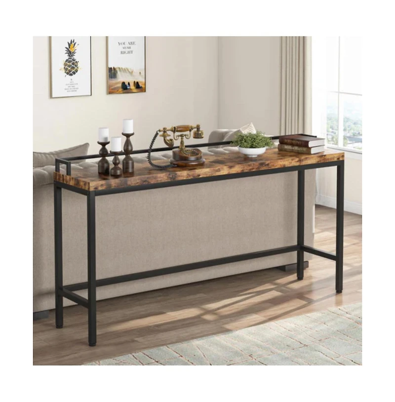 Slickblue Modern Narrow Console Table for Behind Sofa, Living Room and Entryway Accent