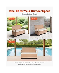 Flynama 70Gal Pe Waterproof Outdoor Storage Bench