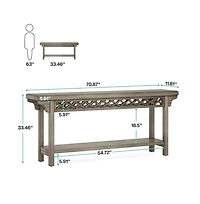 Slickblue Farmhouse Narrow Console Table with Storage Shelves for Entryway, Hallway and Sofa Back Use