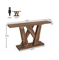 Slickblue Entryway Console Table with Geometric Base, Farmhouse Style Accent Furniture