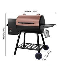 Asagikoiai Outdoor Electric Pellet Grill Smoker with Meat Probe and 12 lb Hopper