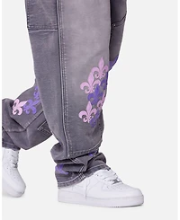 mnml Men's Ultra Baggy Fleur Embroidered Carpenter Pants