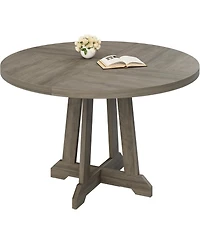 gaomon Kitchen Table Dining Table for 4 to 6 People Round Dining Table Wooden Kitchen Table for Dining Room, Home Office