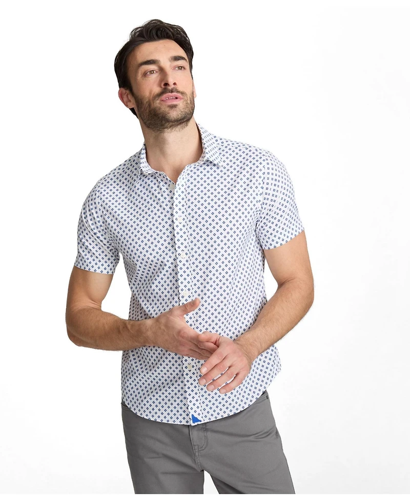 UNTUCKit Men's Slim Fit Wrinkle-Free Performance Tidwell Short Sleeve Button Up Shirt