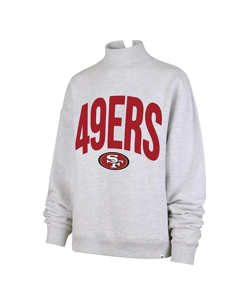 '47 Brand Women's Gray San Francisco 49ers Subtle Muse Mock Neck Sweatshirt