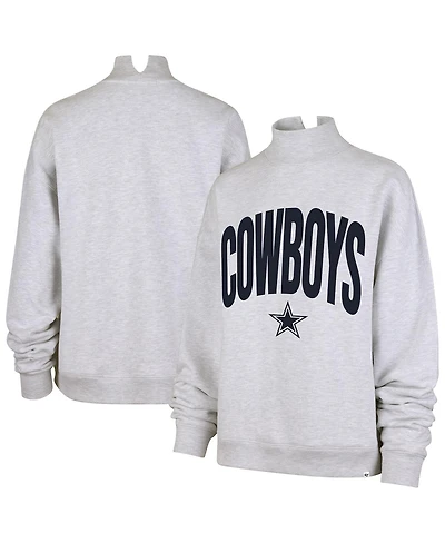 '47 Brand Women's Gray Dallas Cowboys Subtle Muse Mock Neck Sweatshirt