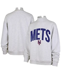 '47 Brand Women's Heather Gray New York Mets Subtle Muse Mock Neck Sweatshirt