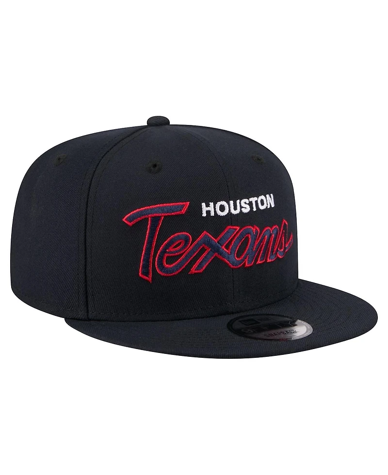 New Era Men's Navy Houston Texans Core Team Script 9FIFTY Snapback Hat