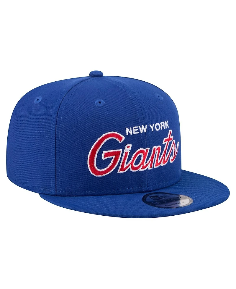 New Era Men's Royal New York Giants Core Team Script 9FIFTY Snapback Hat