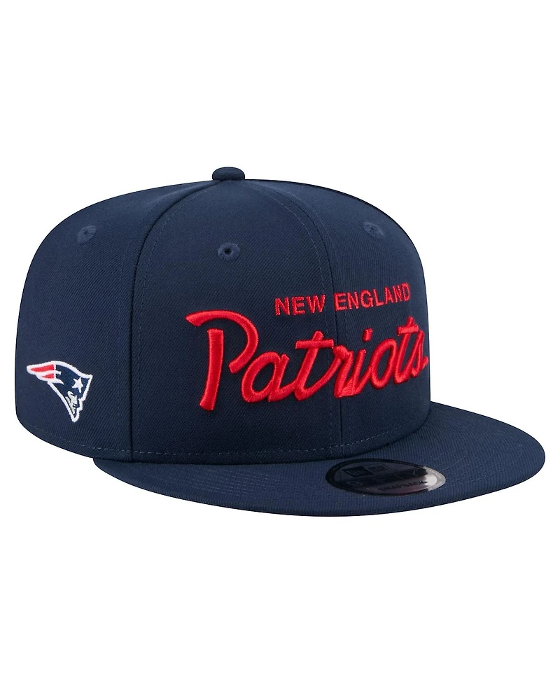 New Era Men's Navy New England Patriots Core Team Script 9FIFTY Snapback Hat