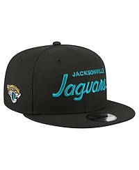 New Era Men's Black Jacksonville Jaguars Core Team Script 9FIFTY Snapback Hat