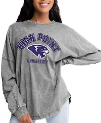 Gameday Couture Women's Gray High Point Panthers Faded Wash Pullover Sweatshirt