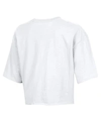 Champion Women's White Tennessee Titans Boyfriend Cropped T-Shirt