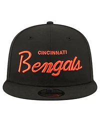 New Era Men's Black Cincinnati Bengals Core Team Script 9FIFTY Snapback Hat