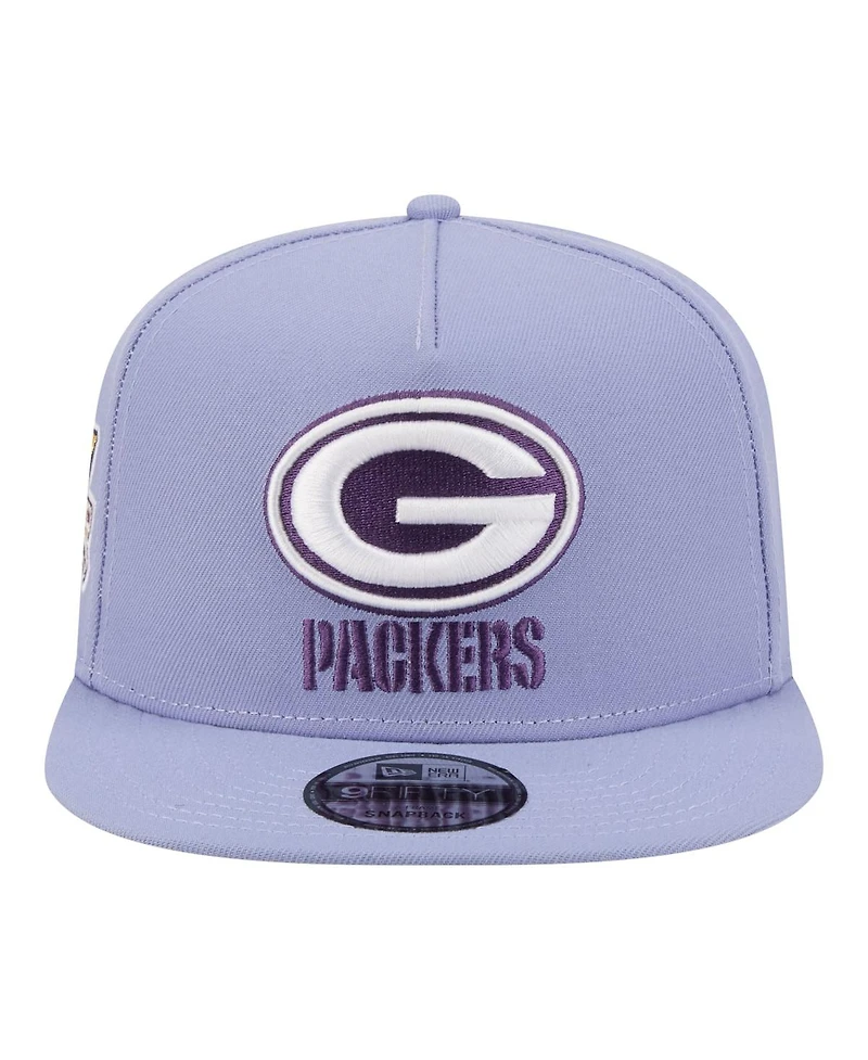 New Era Men's Lavender Green Bay Packers Bloom A-Frame 9FIFTY Snapback Hat
