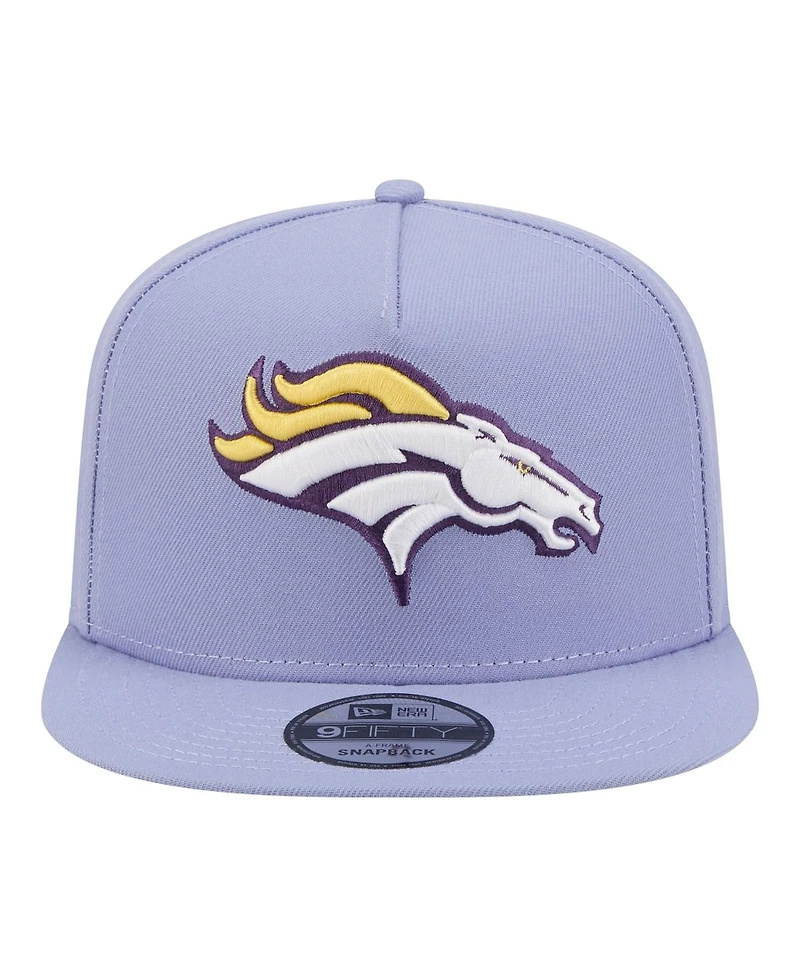 New Era Men's Lavender Denver Broncos Bloom A-Frame 9FIFTY Snapback Hat