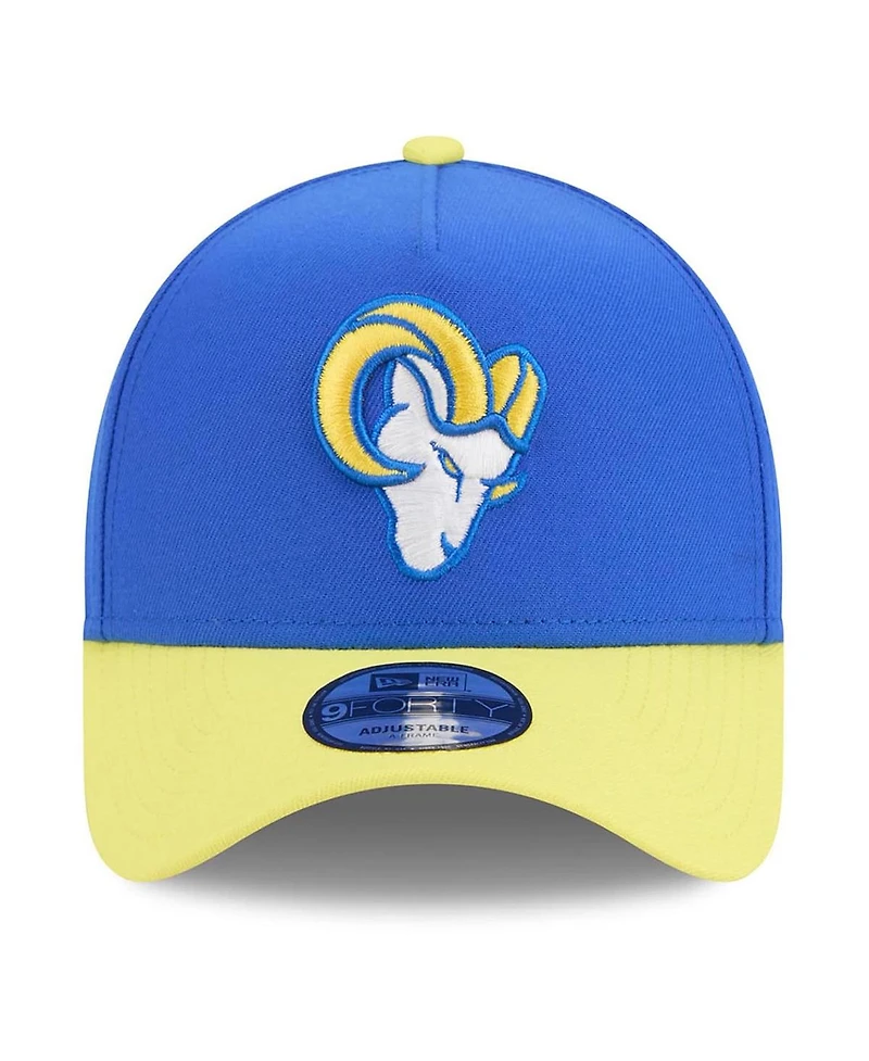 New Era Men's Royal/Gold Los Angeles Rams A-Frame 9FORTY Adjustable Hat