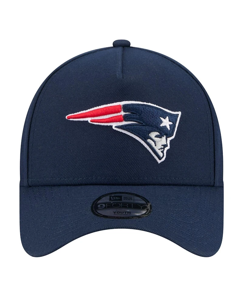 New Era Big Boys and Girls Navy New England Patriots 9FORTY A-Frame Adjustable Hat