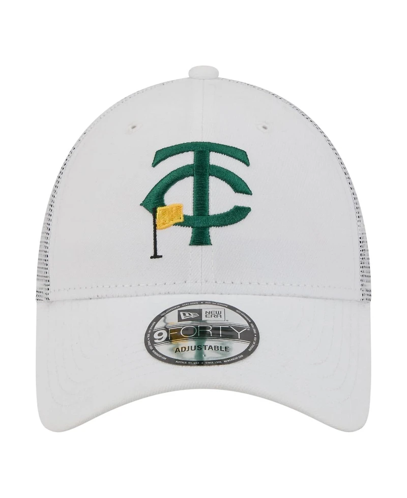 New Era Men's White Minnesota Twins Flag 9FORTY Trucker Adjustable Hat