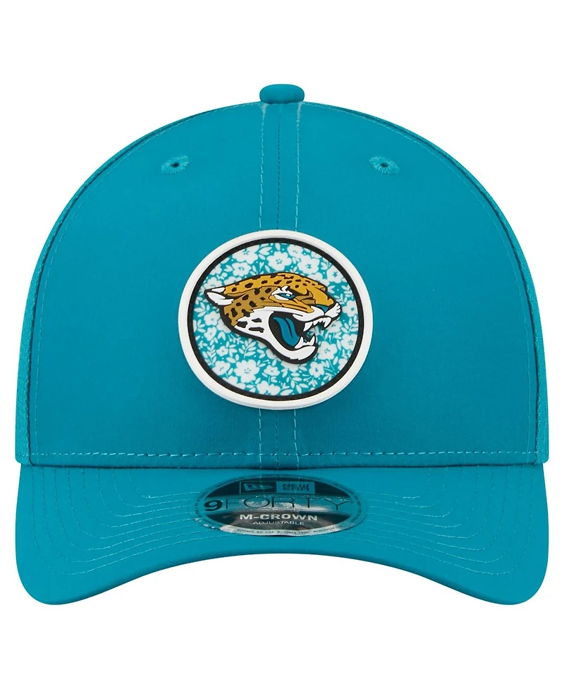 New Era Men's Teal Jacksonville Jaguars Floral 9FORTY M-Crown Trucker Adjustable Hat