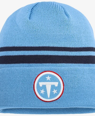 New Era Men's Light Blue Tennessee Titans Primary Logo Cuffed Knit Hat