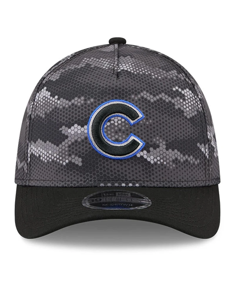 New Era Men's Black Chicago Cubs Camo 39THIRTY A-Frame Flex Hat