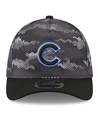 New Era Men's Black Chicago Cubs Camo 39THIRTY A-Frame Flex Hat