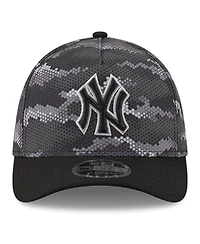 New Era Men's Black York Yankees Camo 39THIRTY A-Frame Flex Hat