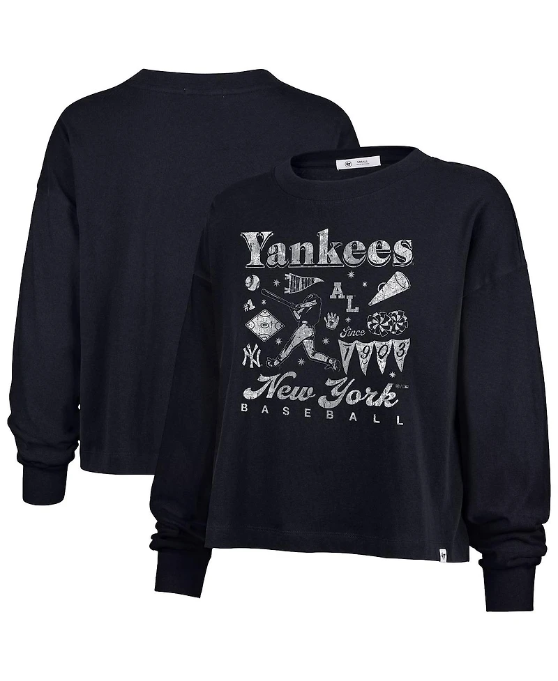 '47 Brand Women's Navy New York Yankees Team Collage Sydney Long Sleeve T-Shirt