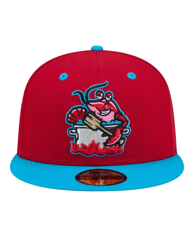 New Era Men's Red/Pastel Blue Biloxi Shuckers Minor League Theme Nights 59FIFTY Fitted Hat