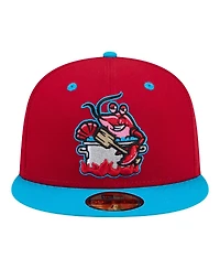 New Era Men's Red/Pastel Blue Biloxi Shuckers Minor League Theme Nights 59FIFTY Fitted Hat