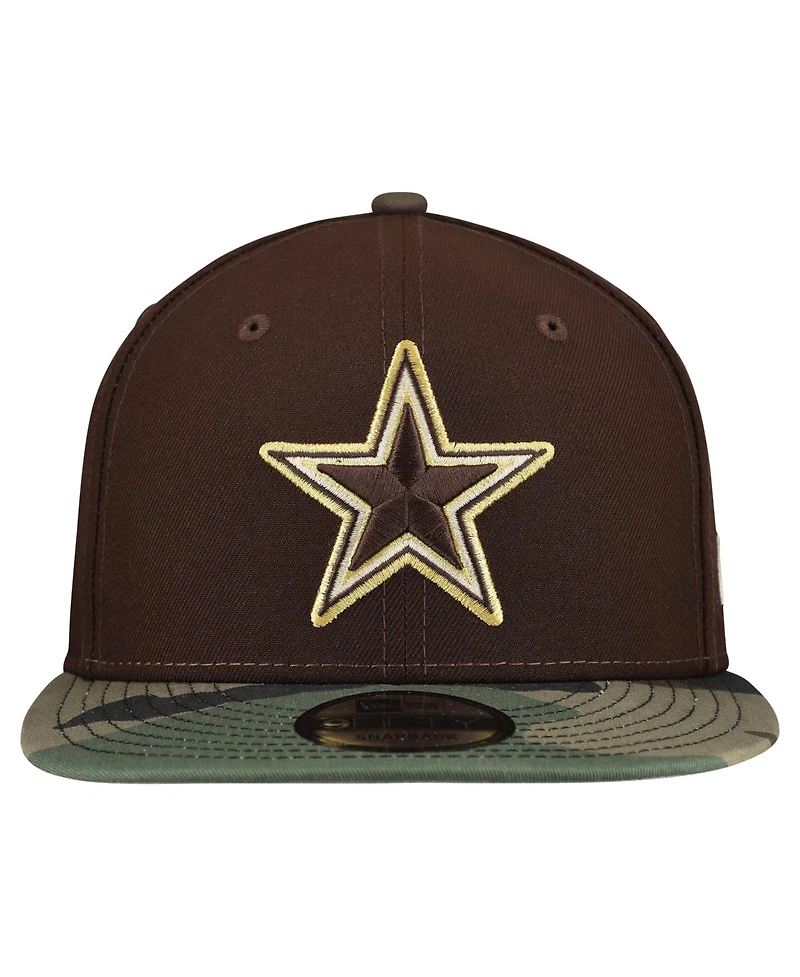 New Era Men's Dark Brown Dallas Cowboys Burnt Wood Camo 9FIFTY Snapback Hat