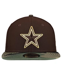 New Era Men's Dark Brown Dallas Cowboys Burnt Wood Camo 9FIFTY Snapback Hat