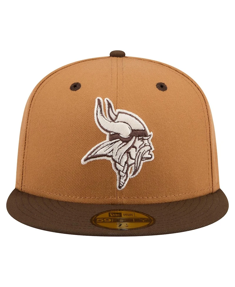 New Era Men's Light Brown/Dark Brown Minnesota Vikings Two-Tone Walnut 59FIFTY Fitted Hat