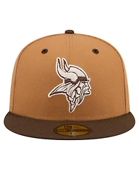 New Era Men's Light Brown/Dark Brown Minnesota Vikings Two-Tone Walnut 59FIFTY Fitted Hat